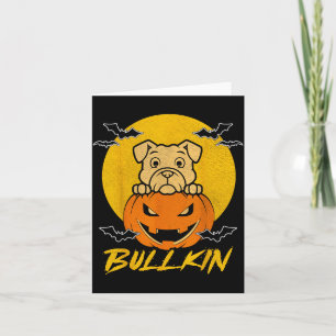 Bulldog Kürbis Bullkin Lustiger Halloween-Hunde-Li Karte