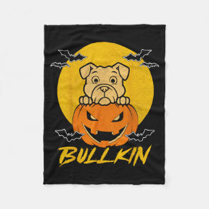 Bulldog Kürbis Bullkin Lustiger Halloween-Hundefan Fleecedecke