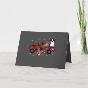 Bulldog-Kürbis-LKW Thanksgiving Halloween-Geschenk Feiertagskarte