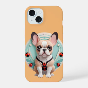 Bulldog Ladybug Pastell Papier schneiden Kunst iPhone 15 Hülle