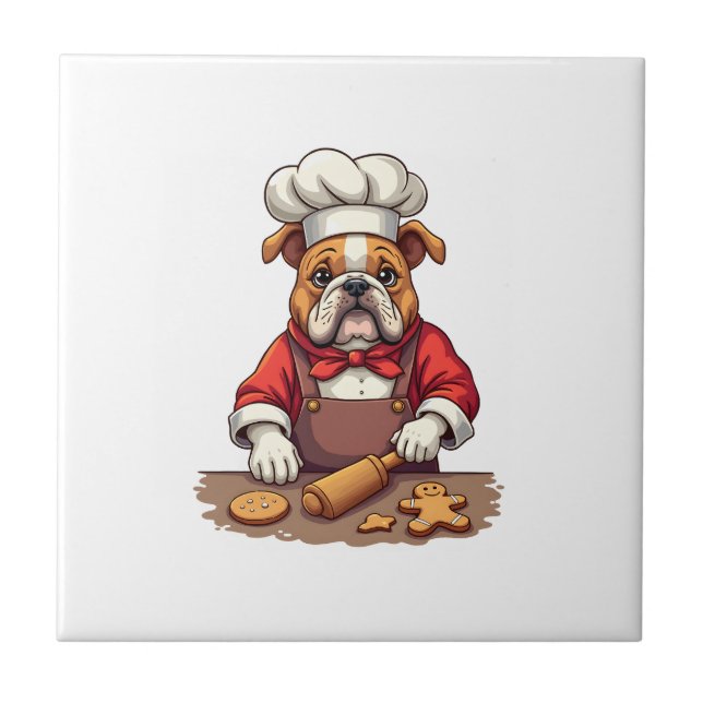 Bulldog-Lebkuchen-Koch Fliese (Vorderseite)