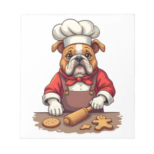 Bulldog Lebkuchen Koch Notizblock