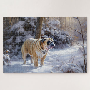 Bulldog Let It Snow Weihnachten Gebürstet