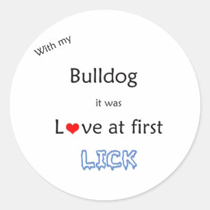Bulldog-Liebe bei First Lick - Aufkleber