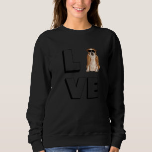 Bulldog Liebe Herz Sonnenbrille Dog English Bulldo Sweatshirt