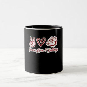 Bulldog Liebhaber Bulldog Peace Liebe Bulldog Ei Zweifarbige Tasse