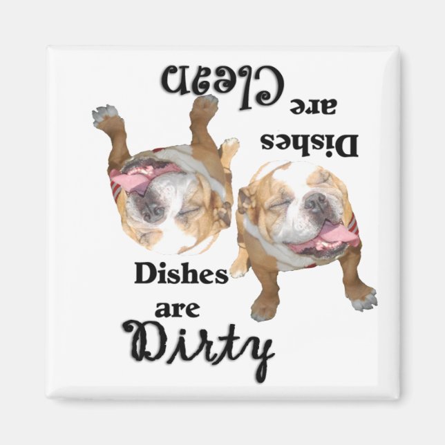 Bulldog Liebhaber Geschirrspülmaschine Magnet (Vorne)