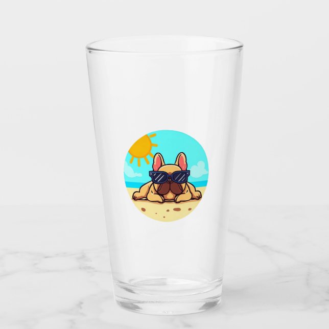 Bulldog Liebhaber Glas (Vorderseite)