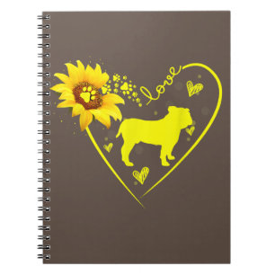 Bulldog Liebhaber   Liebe Bulldog Sonnenblume Hund Notizblock