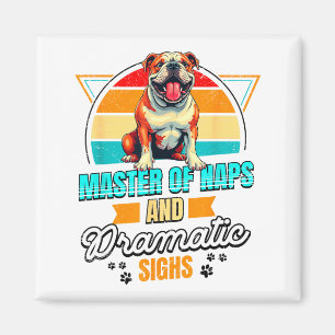 Bulldog-Liebhaber Lustiger Bulldogge Retro Magnet