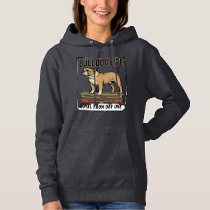 Bulldog-Liebhaber-Shirt Vintage gravierte Hundekun Hoodie