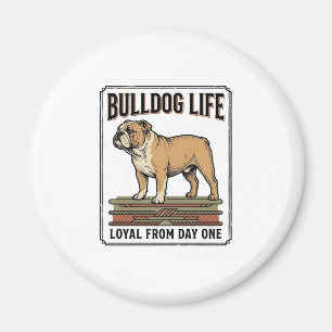 Bulldog-Liebhaber-Shirt Vintage gravierte Hundekun Magnet