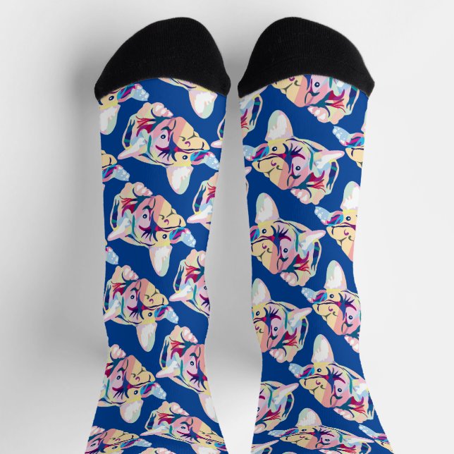 Bulldog-Lineargitter-Socken Socken (Oben)