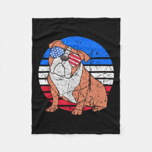 Bulldog Lover Sungles Patriotic American Flag Fleecedecke