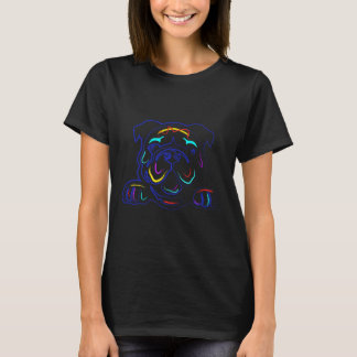 Bulldog Lovers Line Zeichne Künstlerischen Bulldog T-Shirt