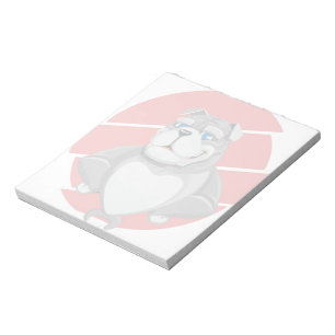 Bulldog Lustiger Cartoon Notizblock