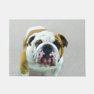 Bulldog-Malerei - Niedliche Original Hunde-Kunst Fußmatte