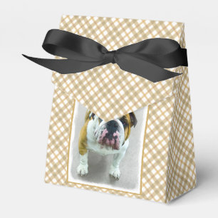 Bulldog-Malerei - Niedliche Original Hunde-Kunst Geschenkschachtel