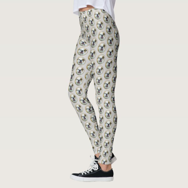 Bulldog-Malerei - Niedliche Original Hunde-Kunst Leggings (Links)