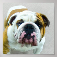 Bulldog-Malerei - Niedliche Original Hunde-Kunst