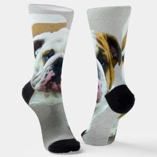 Bulldog-Malerei - Niedliche Original Hunde-Kunst Socken
