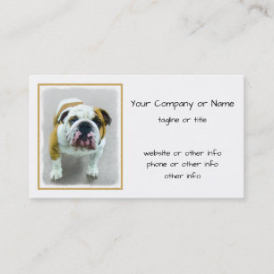 Bulldog-Malerei - Niedliche Original Hunde-Kunst Visitenkarte