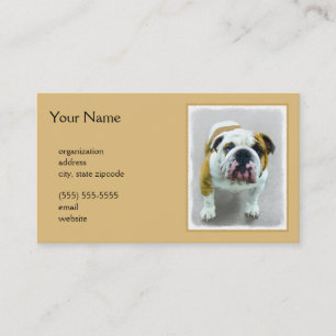 Bulldog-Malerei - Niedliche Original Hunde-Kunst Visitenkarte