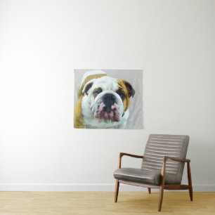 Bulldog-Malerei - Niedliche Original Hunde-Kunst Wandteppich