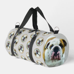 Bulldog-Malerei Rot und Weiß Englisch Pet Dog Kuns Duffle Bag