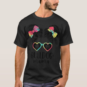 Bulldog Mama gibt Doppel Bun Haar Englisch Bulldog T-Shirt