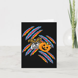 Bulldog Mama Halloween Pumpkin Karte