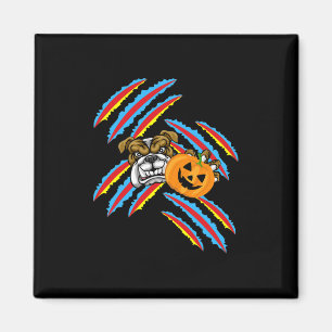 Bulldog Mama Halloween Pumpkin Magnet
