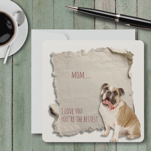 Bulldog-Mama Karte (Mothers Day is a great time to show mom how special she is, but any day is a day to say I love you!)