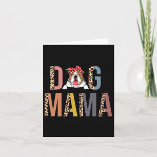 Bulldog Mama Leopard Print Hund Mama Karte