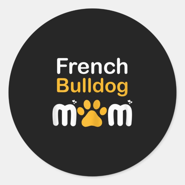 Bulldog-Mama Runder Aufkleber (Vorderseite)