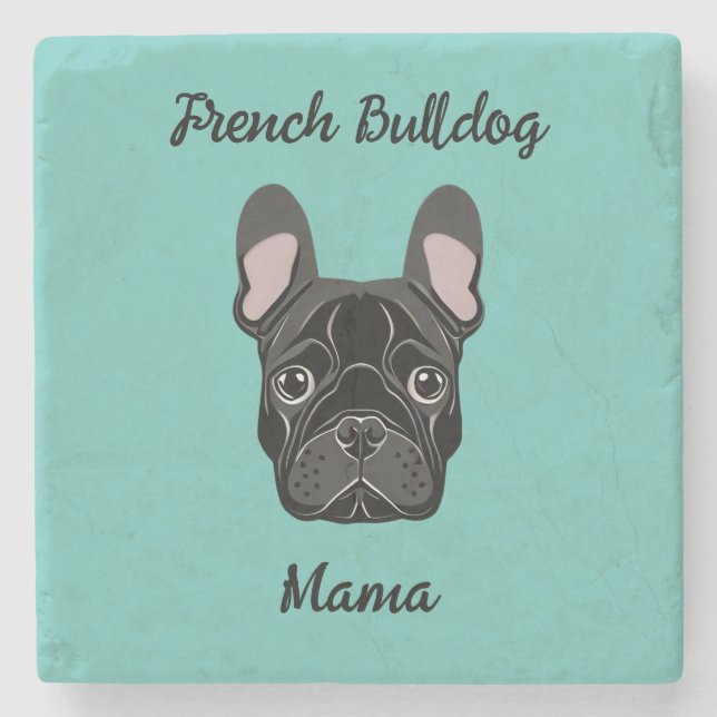 Bulldog Mama Steinuntersetzer (Vorderseite)