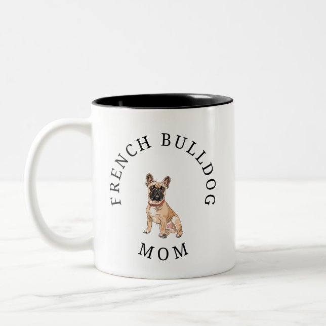 Bulldog-Mama-Tasse Zweifarbige Tasse (Links)
