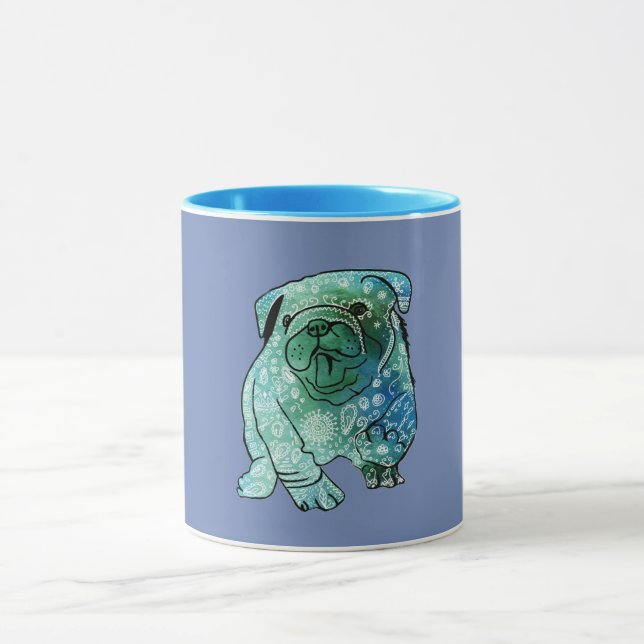 Bulldog-Mandala-Combo-Tasse Tasse (Zentrum)