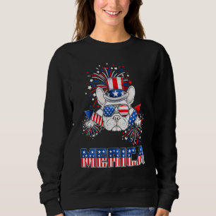 Bulldog Merica Feuerwerk 4. Juli Männer Junge Sweatshirt