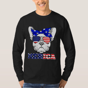 Bulldog-Merica-Flagge T-Shirt