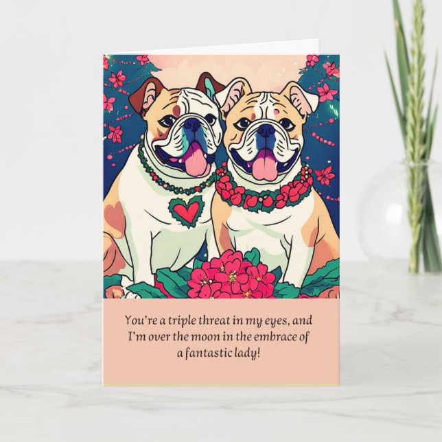 bulldog message happy birthday karte (Vorderseite)