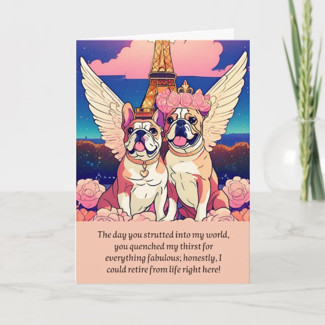 bulldog message happy birthday karte (Vorderseite)