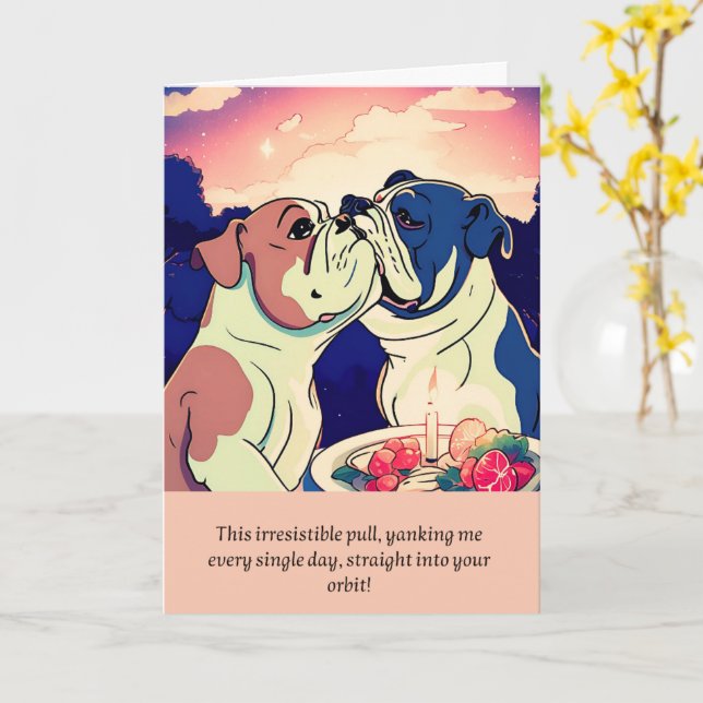 bulldog message happy birthday karte (Gelbe Blume)