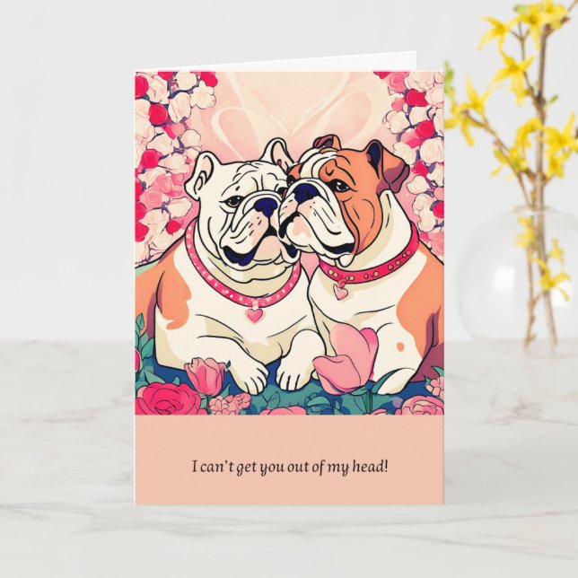 bulldog message happy birthday karte (Gelbe Blume)