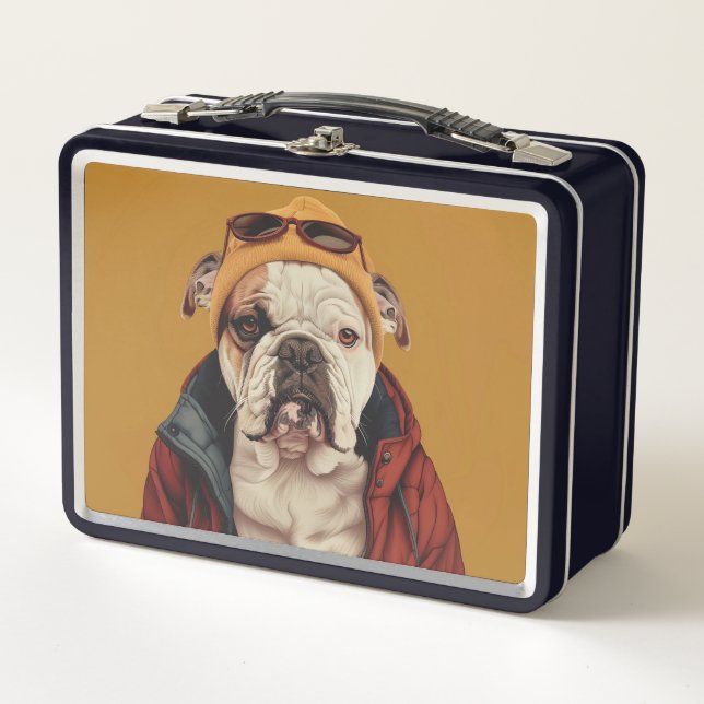 Bulldog Metall Brotdose (Vorderseite)