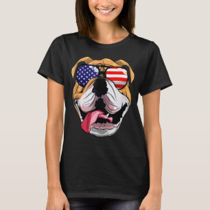 Bulldog mit amerikanischer Fahne - Sonnenbrille 4 T-Shirt