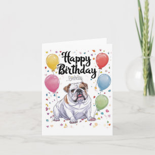 Bulldog mit Balloons Karte
