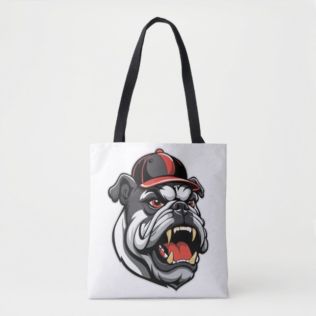 BULLDOG MIT BASEBALLCAPPE TASCHE (Vorderseite)