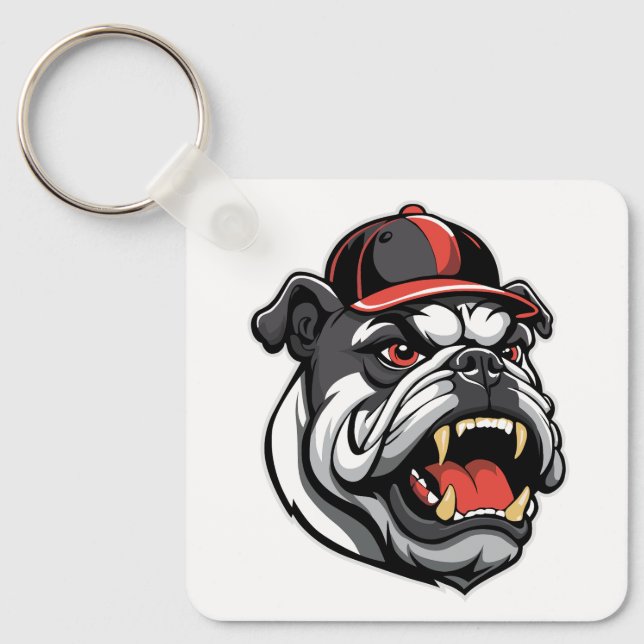 BULLDOG MIT BASEBALLKAPPE SCHLÜSSELANHÄNGER (Vorderseite)