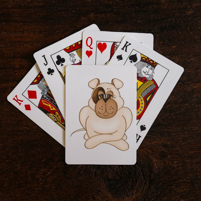 Bulldog mit Big Eyes Spielkarten (Von Creator hochgeladen)
